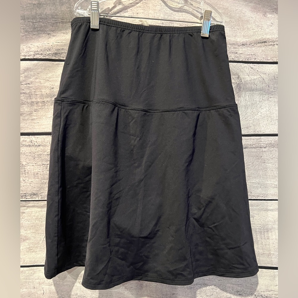 Lands' End Black A-Line Swim Skort Skirt High Waist Size 12 Swimwear - Picture 2 of 4